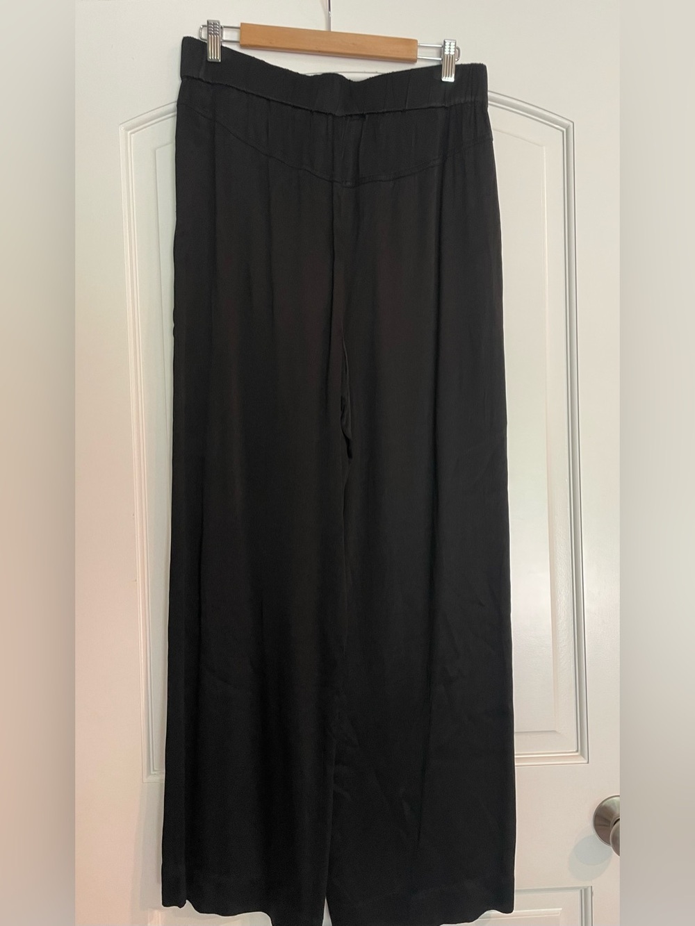 Marrakech Angelique Women's Black Cupro Wide-Leg Pants M Zip Waist - Picture 4 of 10